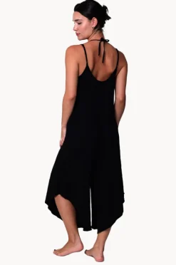 Playsuits|J.valdi Kira Slub Flowy Jumpsuit Black