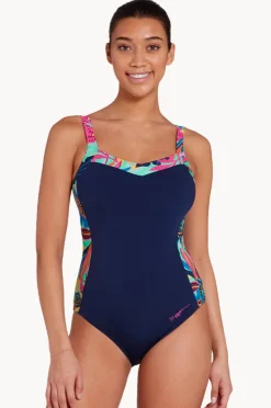 One Pieces|Zoggs Kuringai Ankor Clipback One Piece Navy/multi