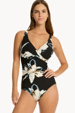 One Pieces|Sea Level La Luna Cross Front One Piece Black