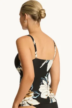 Tankini Tops|Sea Level La Luna Cross Front Swing Tankini Separate Black