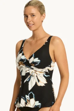 Tankini Tops|Sea Level La Luna Cross Front Swing Tankini Separate Black