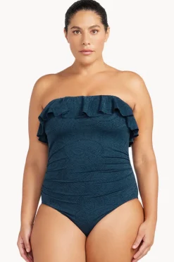 One Pieces|Artesands La Traviata Vermeer Frill Bandeau One Piece Navy