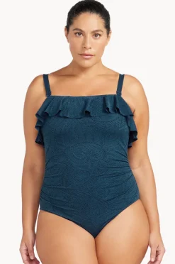 One Pieces|Artesands La Traviata Vermeer Frill Bandeau One Piece Navy