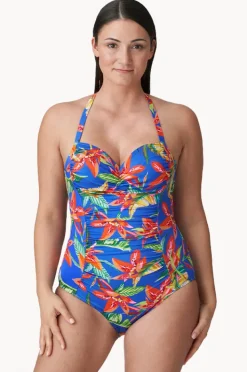 One Pieces|Prima Donna Latakia H Cup Ruched One Piece Blue/Multi