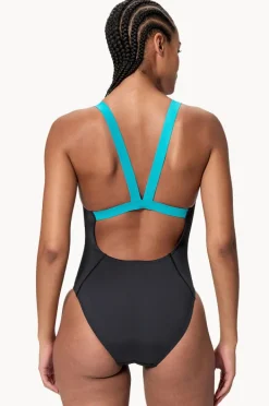 One Pieces|Speedo Leaderback One Piece Black/Blue