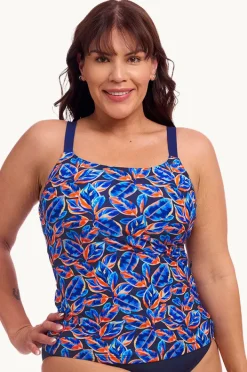 Tankini Tops|Funkita Leaf Blower Scoop Neck Tankini Separate Navy/orange