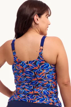 Tankini Tops|Funkita Leaf Blower Scoop Neck Tankini Separate Navy/orange