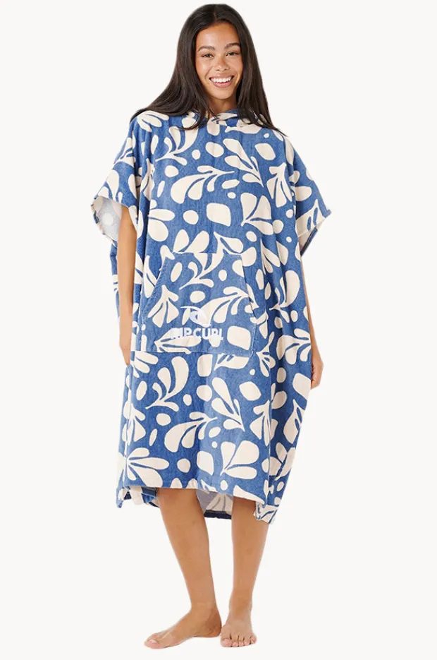 Towel Robes & Ponchos|Towel Robes & Ponchos|Rip Curl Leaf Mixed Hooded Towel Blue/natural