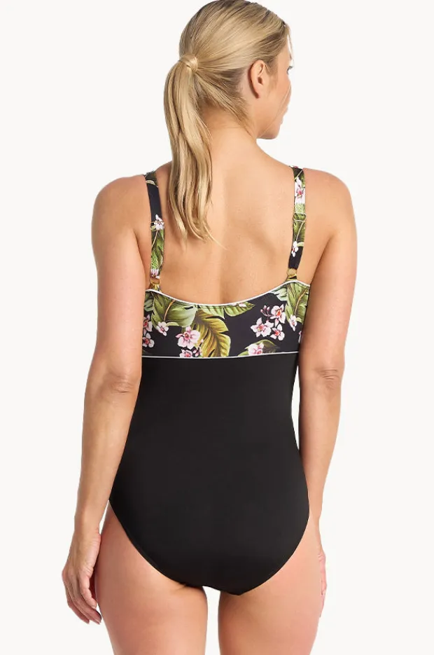 One Pieces|Poolproof Leafique Splice One Piece Black