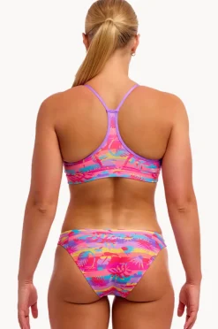 Bikini Sets|Funkita Leave In Crop Set Pink/purple