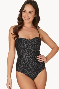 One Pieces|Nip Tuck Leopard Foil Colette One Piece BLACK