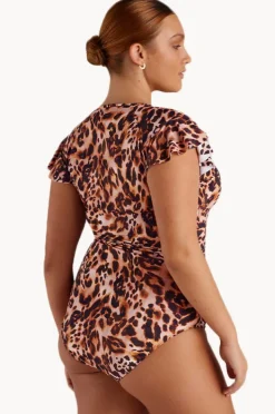 Rashies & Sunsuits|Sunsoaked o Ruffle Sleeve Sunsuit Leopard