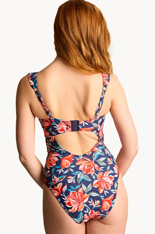 One Pieces|Panache Liliflora F Cup Monica Balconette One Piece Navy/red