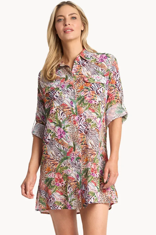 Overswim|Jantzen Lilymaze Button Through Shirt Skin