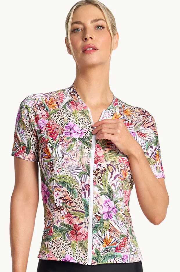 Rashies & Sunsuits|Jantzen Lilymaze Short Sleeve Suntop Skin