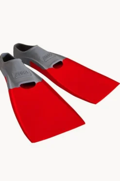 Swim Fins|Zoggs Long Blade Swim Fins - Size US 2-3 Red