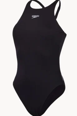 One Pieces|Speedo Longer Body V Back One Piece BLACK