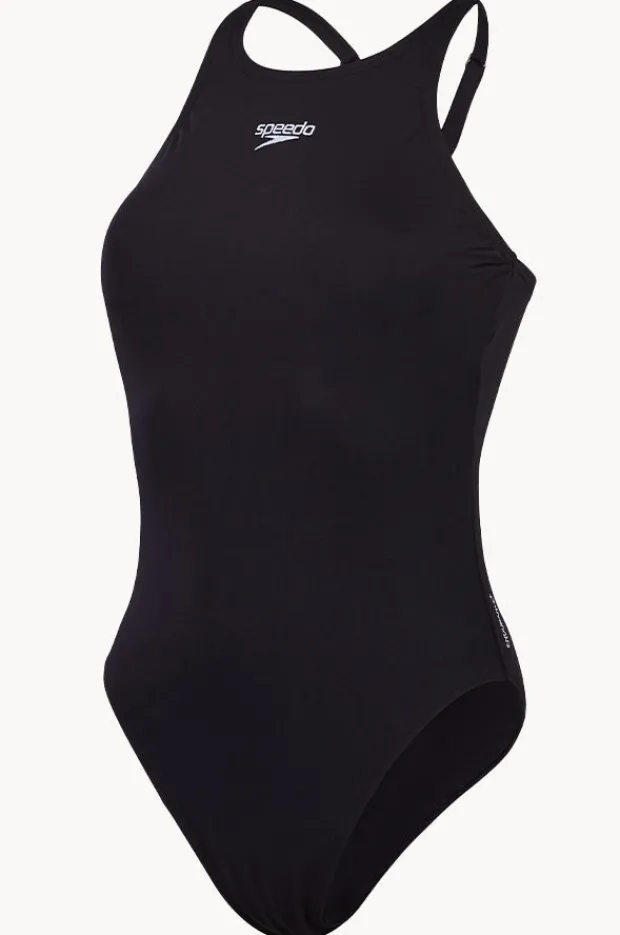 One Pieces|Speedo Longer Body V Back One Piece BLACK