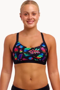 Bikini Tops|Funkita Lost Leaf DD/E Cup Hold Steady Crop Black/multi