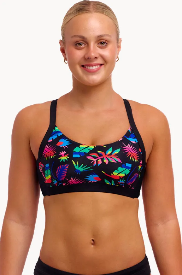 Bikini Tops|Funkita Lost Leaf DD/E Cup Hold Steady Crop Black/multi