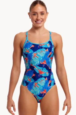 One Pieces|Funkita Lotsa Leaves Diamond Back One Piece Blue/orange