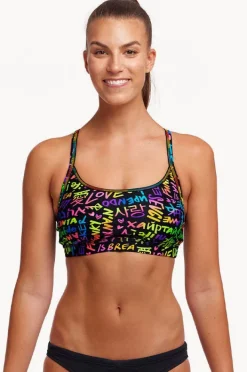 Bikini Tops|Funkita Love Funky Sports Top Black/multi