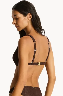 Bikini Tops|Sea Level Luminara Chain Link Longline Tri Cocoa