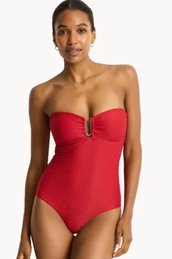 One Pieces|Sea Level Luminara U Bar Bandeau One Piece Ruby
