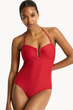 One Pieces|Sea Level Luminara U Bar Bandeau One Piece Ruby