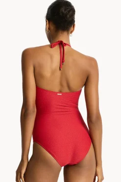 One Pieces|Sea Level Luminara U Bar Bandeau One Piece Ruby
