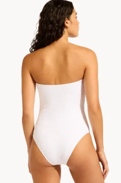 One Pieces|Seafolly Luna Ring Front Bandeau One Piece White