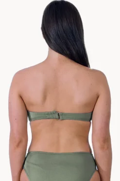 Bikini Tops|Monte u0026 Lou Lustre Bilgola Bandeau Olive