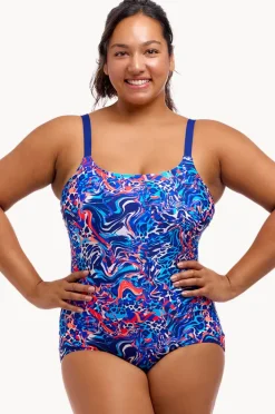 One Pieces|Funkita Mad Cat Scoop Neck One Piece Blue/orange