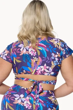 Bikini Tops|Capriosca Majorca Frill Wrap Bra Purple/multi