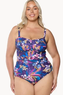 One Pieces|Capriosca Majorca Twist Bandeau One Piece Purple/multi