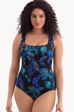 One Pieces|Longitude Majorelle Garden Long Torso Tank One Piece Black/blue