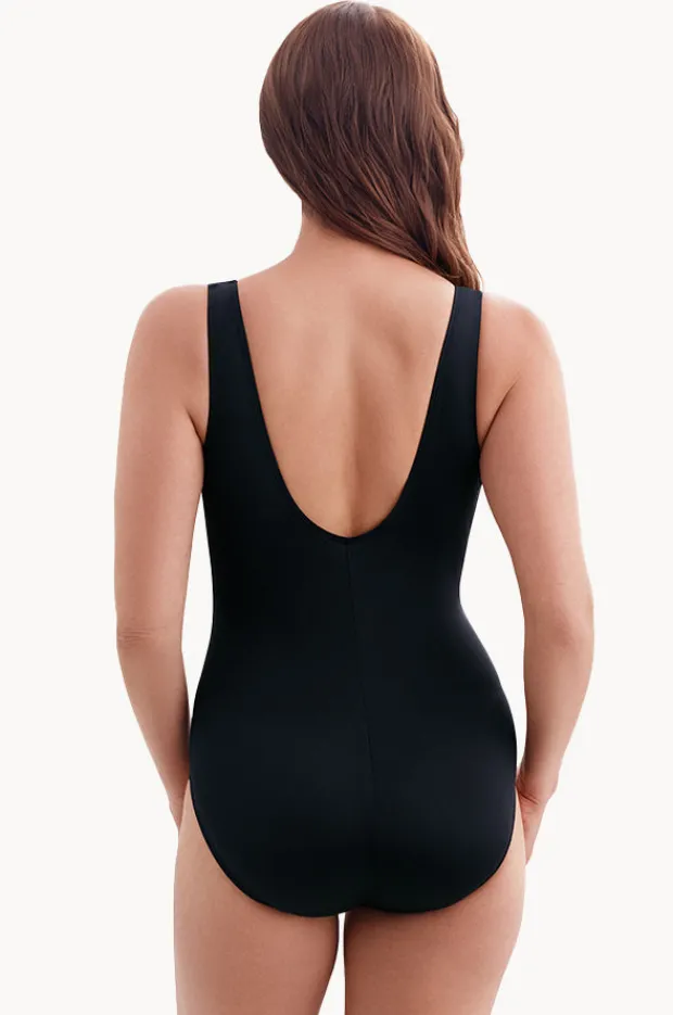 One Pieces|Longitude Majorelle Garden Piped Cross Over One Piece Black/Blue