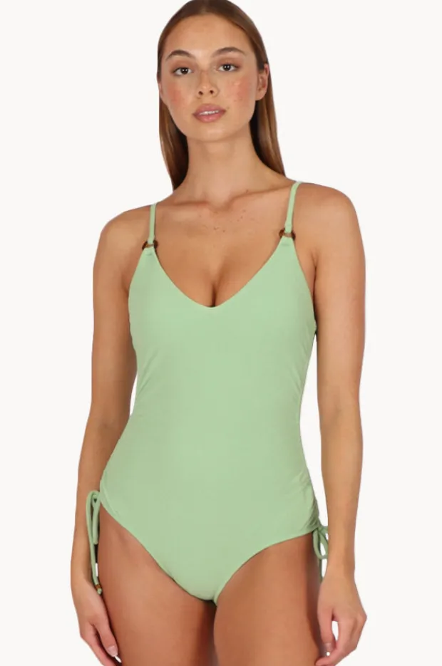 One Pieces|Baku Malibu Ruched Side One Piece Apple