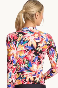 Rashies & Sunsuits|Jantzen Mandalay Long Sleeve Suntop Black/multi