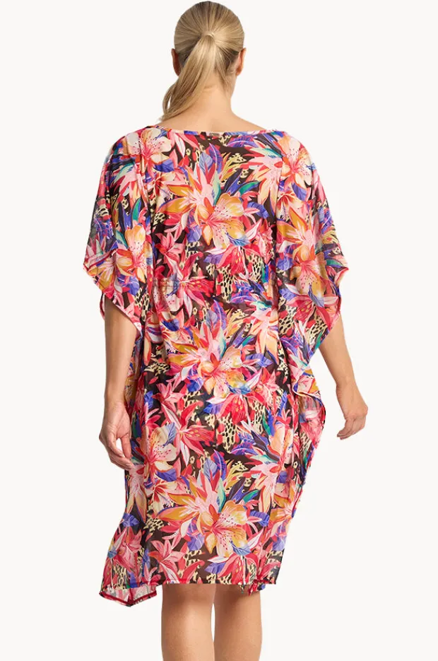 Overswim|Jantzen Mandalay Mesh Capri Kaftan Black/multi