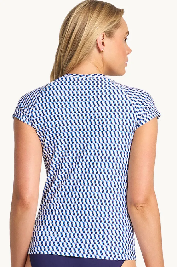 Rashies & Sunsuits|Sunseeker Marina Short Sleeve Suntop Ink