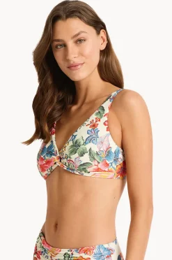 Bikini Tops|Monte u0026 Lou Marisol Multi Fit Twist Crop Blue/natural
