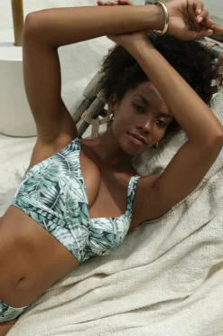 Bikini Tops|Nip Tuck Martinique Louise Cross Over Bra Blue slate