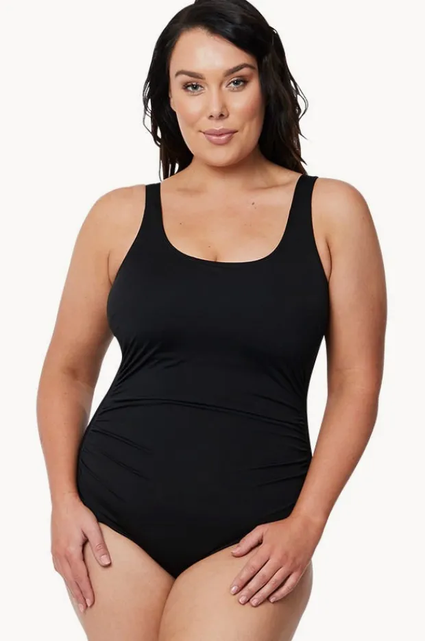 One Pieces|Poolproof Mastectomy Pintuck One Piece BLACK
