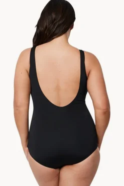 One Pieces|Poolproof Mastectomy Pintuck One Piece BLACK