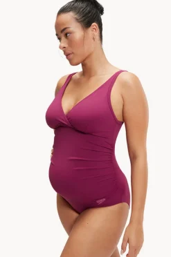 One Pieces|Speedo Maternity V Neck U Back One Piece Berry