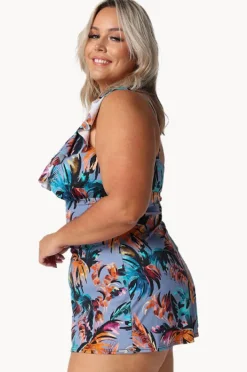 One Pieces|Capriosca Mauritius Frill Swim Dress Dusty blue