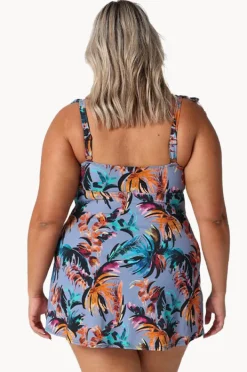 One Pieces|Capriosca Mauritius Frill Swim Dress Dusty blue