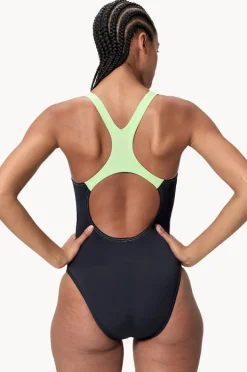 One Pieces|Speedo Medley Logo One Piece Black/green