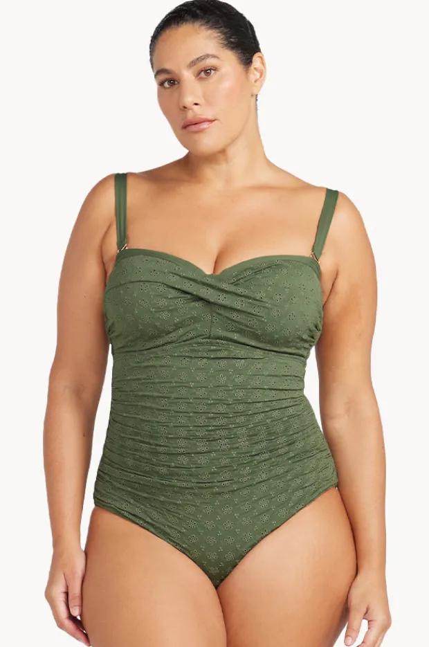 One Pieces|Artesands Melliflous Botticelli D/DD Cup Bandeau One Piece Khaki